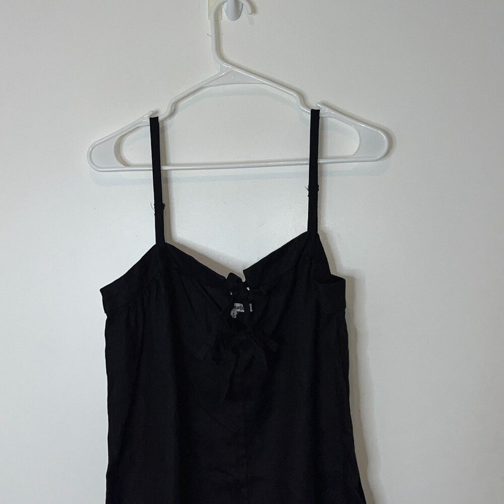 Reformation Black Winifred Linen Dress Size 8 Womens - Picture 4 of 10